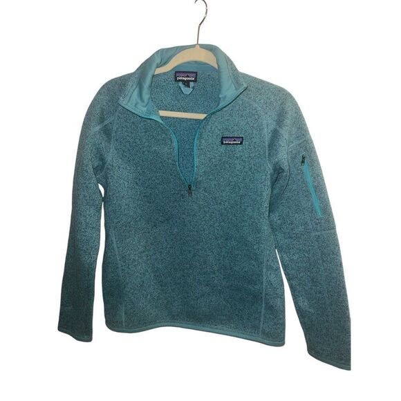 ✨Patagonia Women's Better Sz Medium Sweater 1/4 Zip Fleece Berlin Blue✨ - Picture 1 of 10